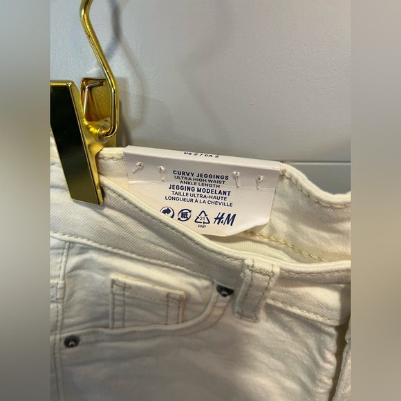 H&M NWT Off White Denim Pant Size 2 - Picture 4 of 9